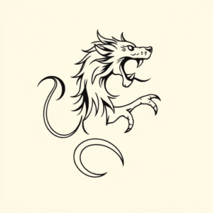 Continuous Line Cerberus Tattoo