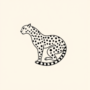 Continuous Line Cheetah Tattoo