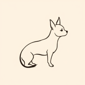 Continuous Line Chihuahua Tattoo