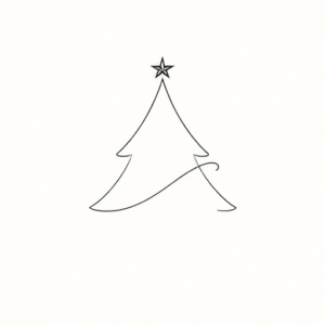 Continuous Line Christmas Tattoo
