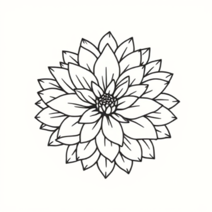 Continuous Line Chrysanthemum Tattoo