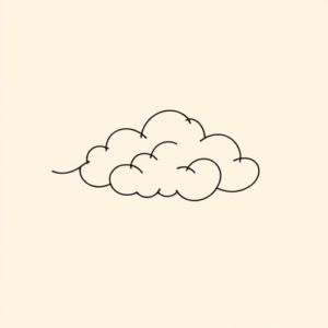 Continuous Line Cloud Tattoo