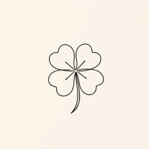Continuous Line Clover Tattoo