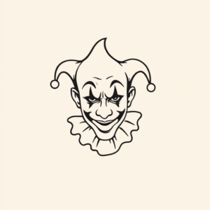 Continuous Line Clown Tattoo
