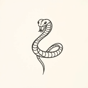 Continuous Line Cobra Tattoo