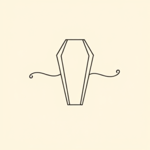 Continuous Line Coffin Tattoo