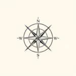 Continuous Line Compass Tattoo