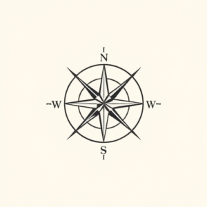 Continuous Line Compass Tattoo