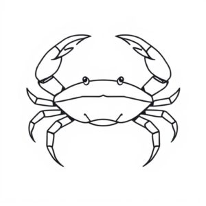 Continuous Line Crab Tattoo