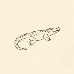 Continuous Line Crocodile Tattoo