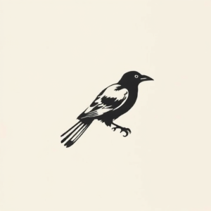 Continuous Line Crow Tattoo