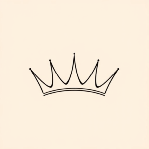 Continuous Line Crown Tattoo