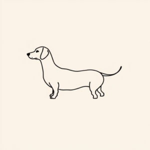 Continuous Line Dachshund Tattoo