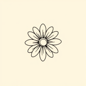 Continuous Line Daisy Tattoo