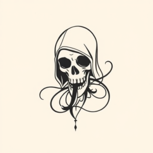 Continuous Line Death Tattoo