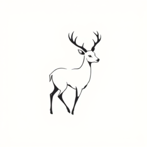 Continuous Line Deer Tattoo