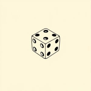 Continuous Line Dice Tattoo