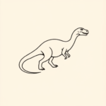 Continuous Line Dinosaur Tattoo