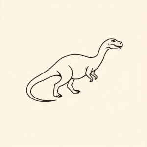 Continuous Line Dinosaur Tattoo