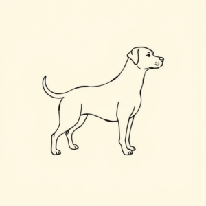 Continuous Line Dog Tattoo