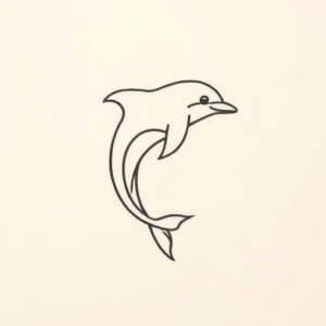 Continuous Line Dolphin Tattoo
