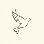 Continuous Line Dove Tattoo