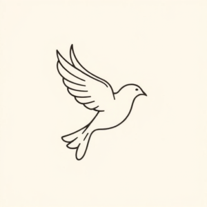 Continuous Line Dove Tattoo