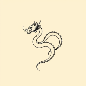 Continuous Line Dragon Tattoo