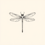 Continuous Line Dragonfly Tattoo