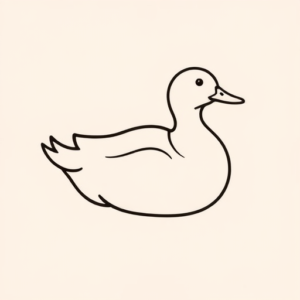 Continuous Line Duck Tattoo