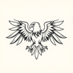 Continuous Line Eagle Tattoo