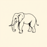 Continuous Line Elephant Tattoo