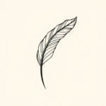 Continuous Line Feather Tattoo