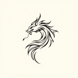 Continuous Line Fenrir Tattoo