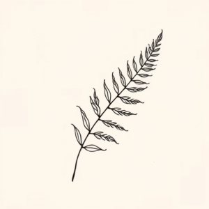 Continuous Line Fern Tattoo