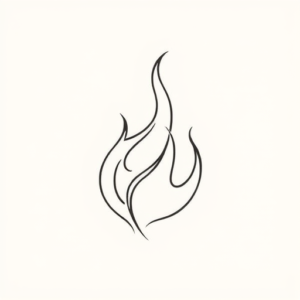 Continuous Line Fire Tattoo