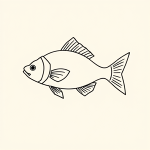 Continuous Line Fish Tattoo
