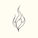 Continuous Line Flame Tattoo