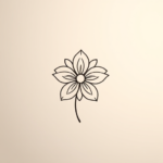Continuous Line Flower Tattoo