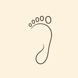 Continuous Line Footprint Tattoo