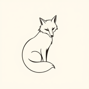 Continuous Line Fox Tattoo