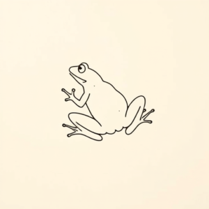 Continuous Line Frog Tattoo