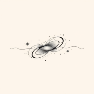 Continuous Line Galaxy Tattoo