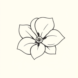 Continuous Line Gardenia Tattoo