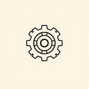 Continuous Line Gear Tattoo