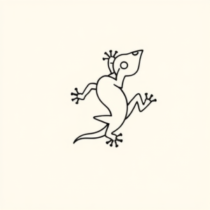 Continuous Line Gecko Tattoo