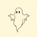 Continuous Line Ghost Tattoo