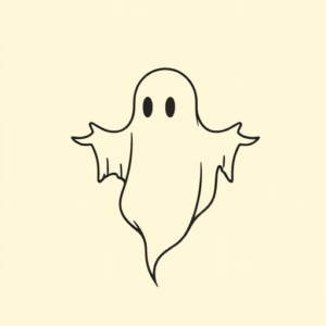 Continuous Line Ghost Tattoo