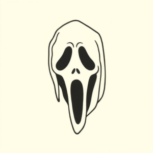 Continuous Line Ghostface Tattoo