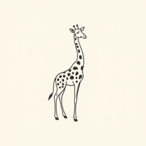 Continuous Line Giraffe Tattoo